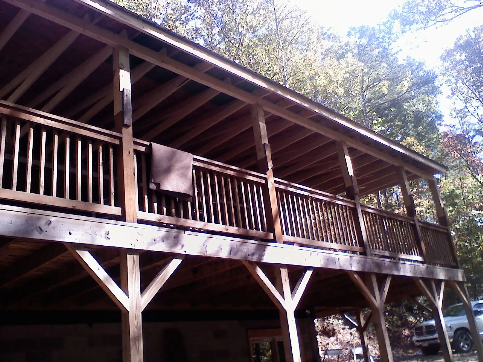 Timber framing under a new elevated porch and deck — Roof Leak Repair in Edgemoor by Roofing Brothers